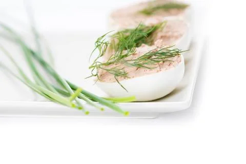 The stuffed eggs Stock Photos