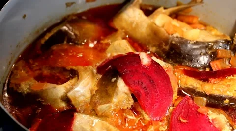 Stuffed fish or gefilte fish 1 Stock Footage 45763041