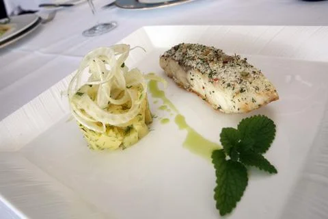 Stuffed fish with vegetables Stock Photos