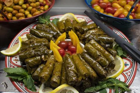 Stuffed grape leaves Stock Photos