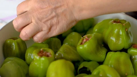 Stuffed Green Pepper 動画素材 116452042