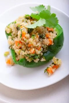 Stuffed green pepper Stock Photos