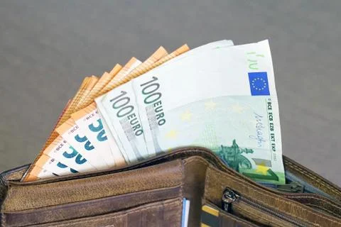 Stuffed Leather Wallet. Stock Photos