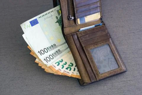 Stuffed Leather Wallet. Stock Photos