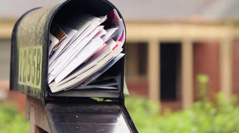 Stuffed Mailbox Stock Footage 25333975