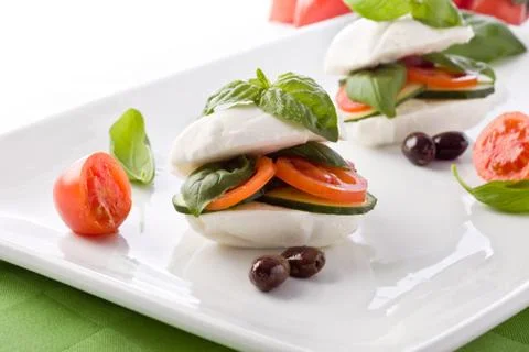Stuffed mozzarella sandwich Stock Photos