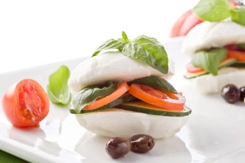 Stuffed mozzarella sandwich Stock Photos