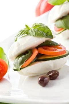 Stuffed mozzarella sandwich Stock Photos