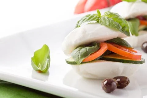 Stuffed mozzarella sandwich Stock Photos