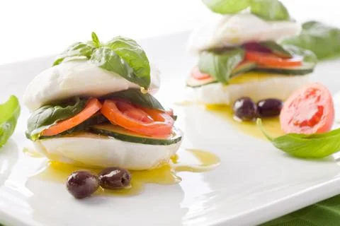 Stuffed mozzarella sandwich Stock Photos