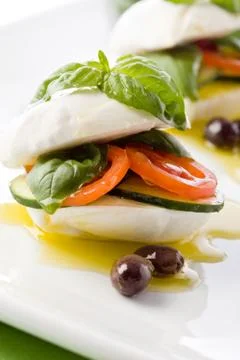 Stuffed mozzarella sandwich Stock Photos