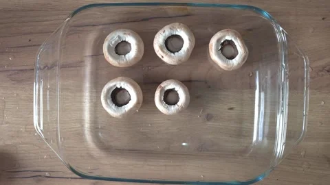 Stuffed Mushrooms Cooking Process. Stock Footage 220350248