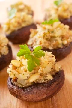 Stuffed mushrooms Stock Photos