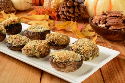 Stuffed mushrooms Stock Photos