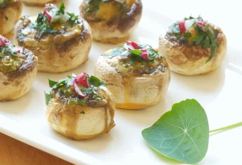 Stuffed mushrooms Stock Photos