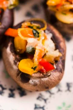 Stuffed mushrooms Stock Photos