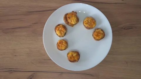 Stuffed Mushrooms With Vegetables Stock Footage 220350274
