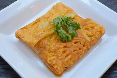 Stuffed nutrias omelet Stock Photos