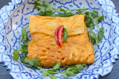 Stuffed nutrias omelet Stock Photos