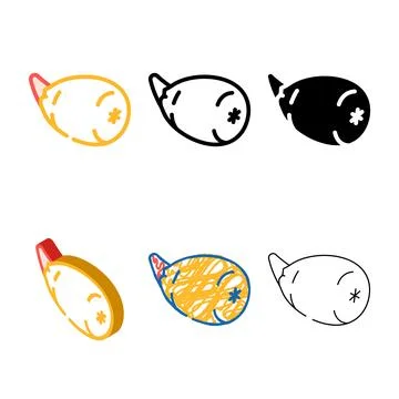Stuffed olive color icon set vector Stock Illustration
