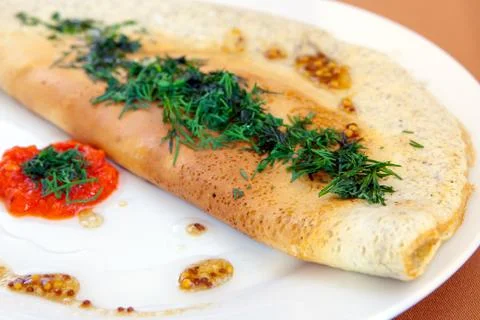 Stuffed omelet for breakfast Foto stock
