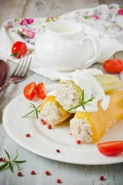 Stuffed paprika Stock Photos