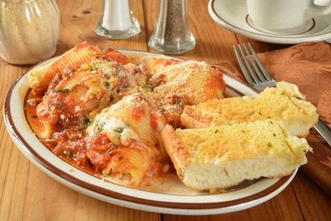 Stuffed pasta shells Stock Photos