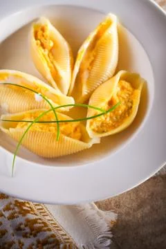 Stuffed Pasta Shells Stock Photos