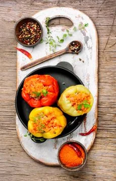 Stuffed pepper with meat Foto stock