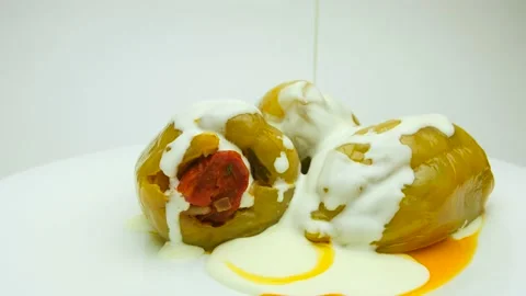 Stuffed Peppers with cream Video stock 169172564