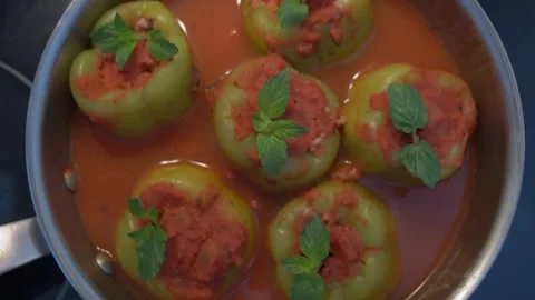 Stuffed peppers with meat Video stock 251532748