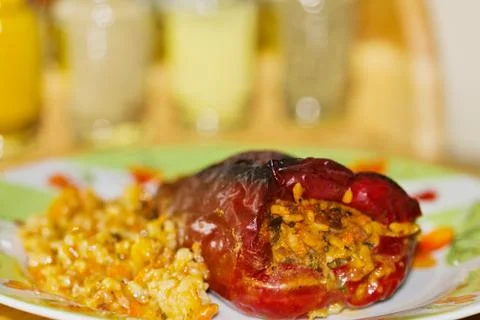 Stuffed peppers Stock Photos