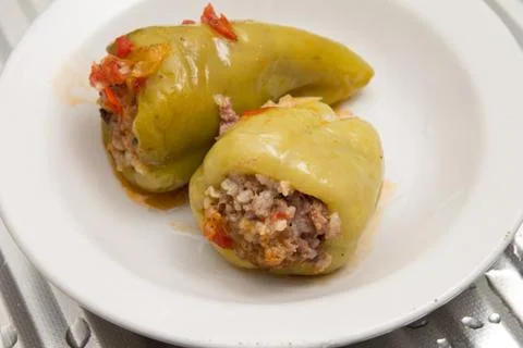 Stuffed peppers Stock Photos