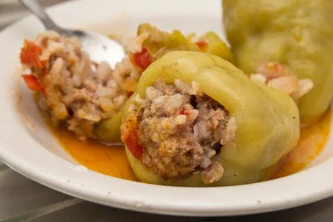 Stuffed peppers Stock Photos