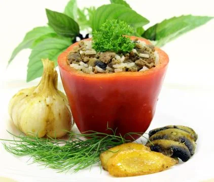 Stuffed peppers Stock Photos