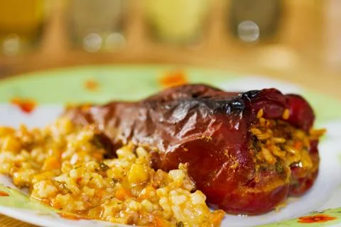 Stuffed peppers Stock Photos