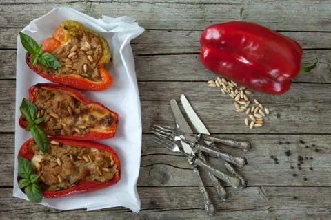 Stuffed peppers Stock Photos