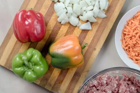 Stuffed peppers Stock Photos