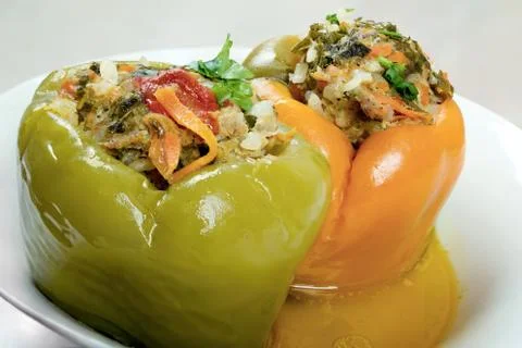Stuffed peppers Stock Photos