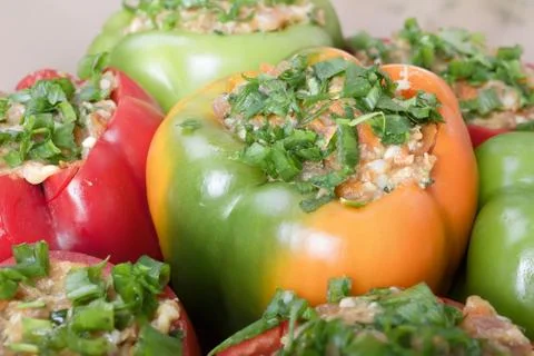 Stuffed peppers Stock Photos