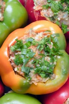 Stuffed peppers Stock Photos