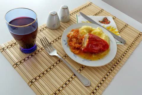 Stuffed peppers Stock Photos