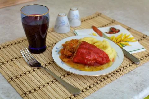 Stuffed peppers Stock Photos