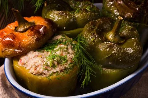 Stuffed peppers Stock Photos
