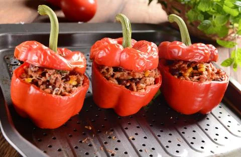 Stuffed peppers Stock Photos