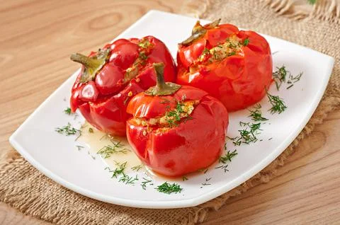 Stuffed peppers Stock Photos