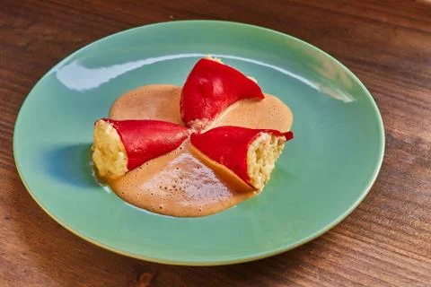 Stuffed piquillo peppers with cod Stock Photos