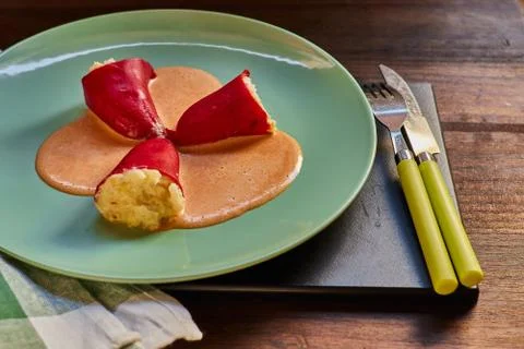 Stuffed piquillo peppers with cod Stock Photos