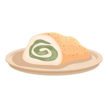 Stuffed pita bread on plate illustration Stock Illustration