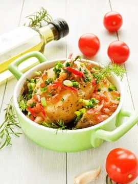 Stuffed potato halfs Stock Photos
